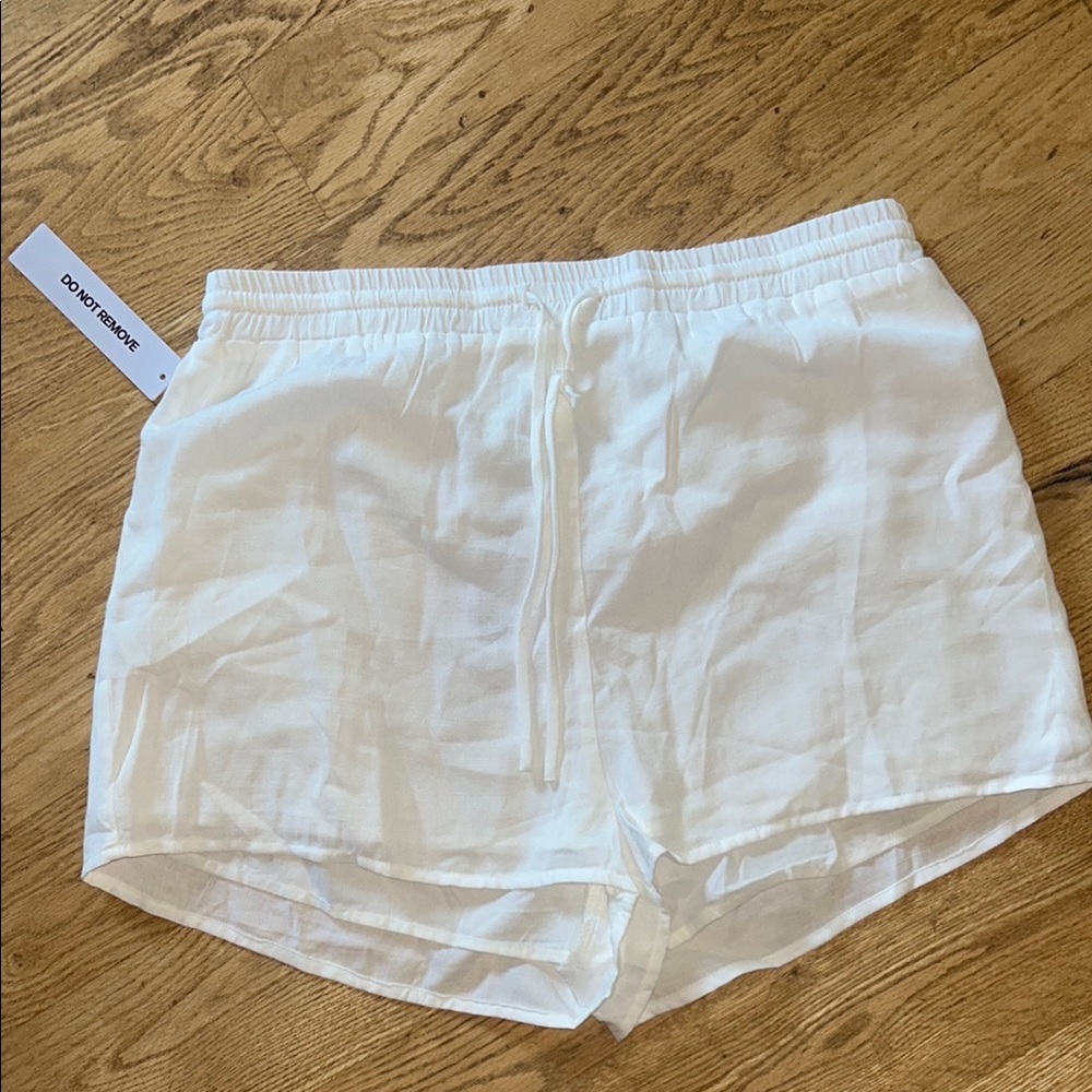 NEW WITH TAGS NEVER WORN WHITE SWIM COVER UP SHORTS